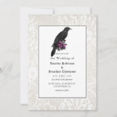 Floral Damask und Hochzeit Gothic Einladung (Vorderseite)