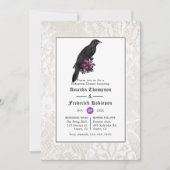 Floral Damask und Lace Gothic Probe Dinner Einladung (Vorderseite)