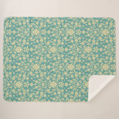 Floral/Damaskus Muster Sherpa Blanket Sherpadecke (Vorderseite (Horizontal))