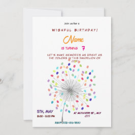 Floral Dandelion Whimsical Spring Birthday Einladung