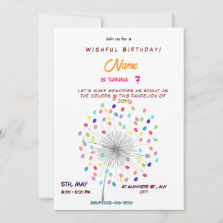 Floral Dandelion Whimsical Spring Birthday Einladung