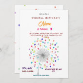 Floral Dandelion Whimsical Spring Birthday Einladung (Vorne/Hinten)