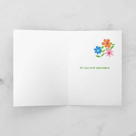 Floral 'Danke, dass du dich um die Pflanze Card kü Dankeskarte (Innenseite)