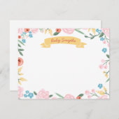 Floral danke Ihnen flache Notiz, neutrales geschle (Vorne/Hinten)