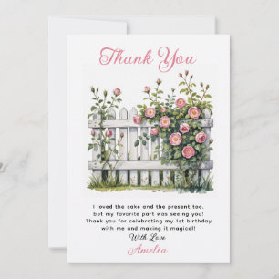 Floral Danke Karte für den ersten Geburtstag