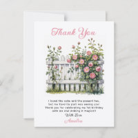 Floral Danke Karte für den ersten Geburtstag