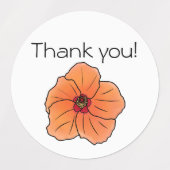 Floral "Danke" Stickers 3 Blume Designs Etiketten (Design 2)