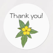 Floral "Danke" Stickers 3 Blume Designs Etiketten (Design 1)