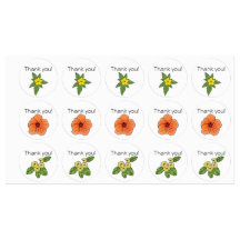 Floral "Danke" Stickers 3 Blume Designs