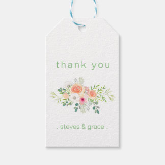Floral Danke Tags - Summer Elegance Collection Geschenkanhänger