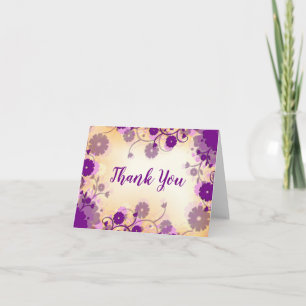 Floral Dankeschön Karte mit violetten Blüten