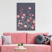 Floral Dark Boho Leinwanddruck (Insitu (Wohnzimmer))