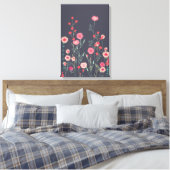 Floral Dark Boho Leinwanddruck (Insitu (Schlafzimmer))