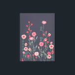 Floral Dark Boho Leinwanddruck<br><div class="desc">Moderne Bohemische botanische Kunst. Hübsche bohobolde lockere rosa Blumenmalerei auf dunkelgrauem Hintergrund. Inspiriert von wilden Blume,  die in Plymouth wachsen. Originelle Kunst von Nic Squirrell.</div>