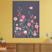 Floral Dark Boho Leinwanddruck (Insitu (Wohnzimmer))
