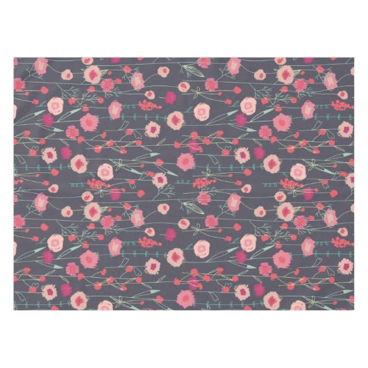 Floral Dark Boho Tischdecke (Vorderseite (Horizontal))