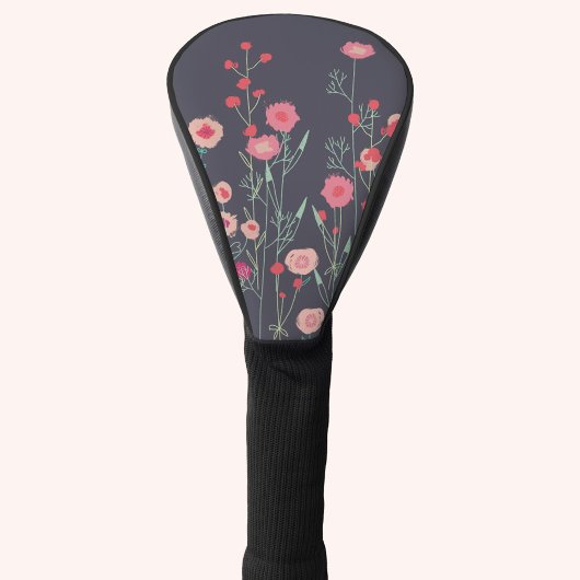 Floral Dark Golf Headcover