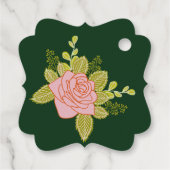 Floral Dark Green Wedding Botanic Geschenkanhänger (Rückseite)