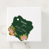 Floral Dark Green Wedding Botanic Geschenkanhänger (Beispiel)