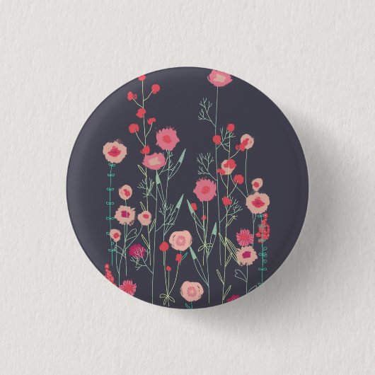 Floral Dark Modern Button (Vorderseite)