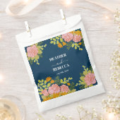 Floral Dark Navy Blue Wedding Botanic Gift Geschenktütchen (Ausgeschnitten)
