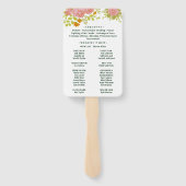 Floral Dark Navy Blue Wedding Botanic Program Fächer (Rückseite)