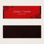 Floral Dark Red Floral Gothic Gastgeschenk Hochzei (Vorne & Hinten)