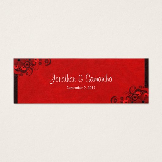 Floral Dark Red Floral Gothic Gastgeschenk Hochzei (Vorderseite)