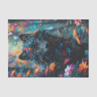 Floral Dark Wolf Seidenpapier