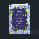 Floral Daughter & Son in Law Wedding Jubiläum Karte<br><div class="desc">Happy Hochzeitstag Karte für Tochter und Sohn im Gesetz mit schönen Vintagen blauen Aquarellfarben Blume,  und sentimental Vers.</div>