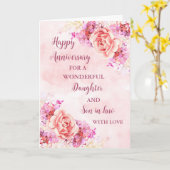 Floral Daughter & Son in Law Wedding Jubiläum Karte (Gelbe Blume)