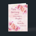 Floral Daughter & Son in Law Wedding Jubiläum Karte<br><div class="desc">Happy Hochzeitstag Karte für Tochter und Sohn im Gesetz mit schönen Aquarell Vintage Blume und sentimental Vers.</div>