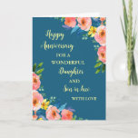 Floral Daughter & Son in Law Wedding Jubiläum Karte<br><div class="desc">Happy Hochzeitstag Karte für Tochter und Sohn im Gesetz mit schönen Aquarell Vintage Blume und sentimental Vers.</div>