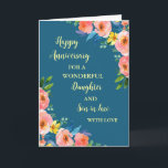 Floral Daughter & Son in Law Wedding Jubiläum Karte<br><div class="desc">Happy Hochzeitstag Karte für Tochter und Sohn im Gesetz mit schönen Aquarell Vintage Blume und sentimental Vers.</div>