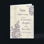 Floral Daughter & Son in Law Wedding Jubiläum Karte<br><div class="desc">Happy Hochzeitstag Karte für Tochter und Sohn im Gesetz mit schönen Vintagen violetten Blumen,  und sentimental Vers.</div>