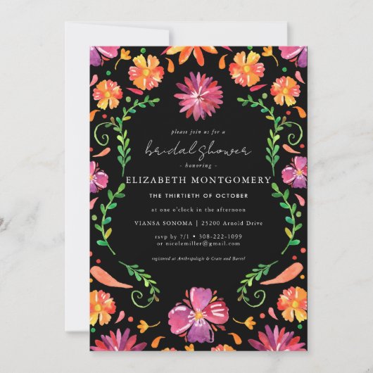 Floral Day of the Dead Bridal Shower (Vorderseite)