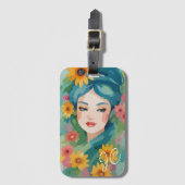 Floral Daydream Portrait Gepäckanhänger (Vorderseite Vertikal)