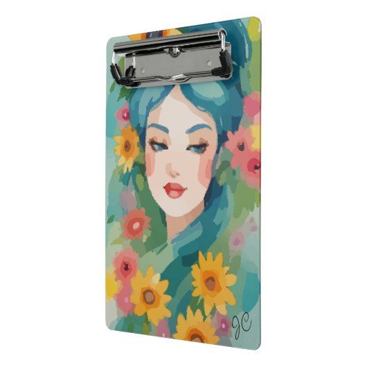 Floral Daydream Portrait Mini Klemmbrett (Gewinkelt2)