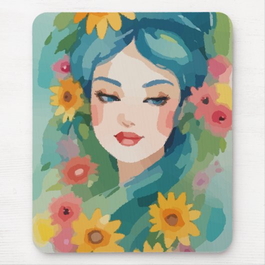 Floral Daydream Portrait Mousepad (Vorne)
