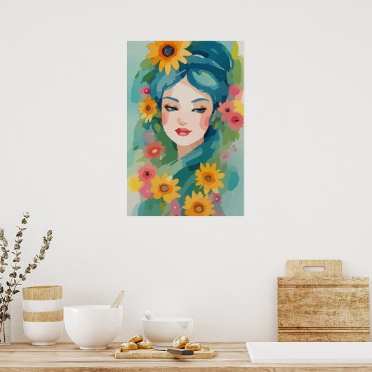 Floral Daydream Portrait Poster (Küche)