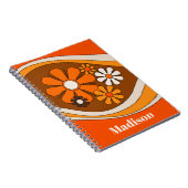 Floral Daydream Retro 70er Blume mit Namen Notizblock (Rechte Seite)