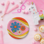 Floral Daydream Retro Blume Power 60er 70er Pappteller (Party)