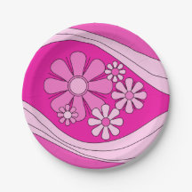 Floral Daydream Retro Hot Pink 60er Blume