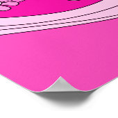 Floral Daydream Retro Hot Pink 60er Blume Poster (Ecke)