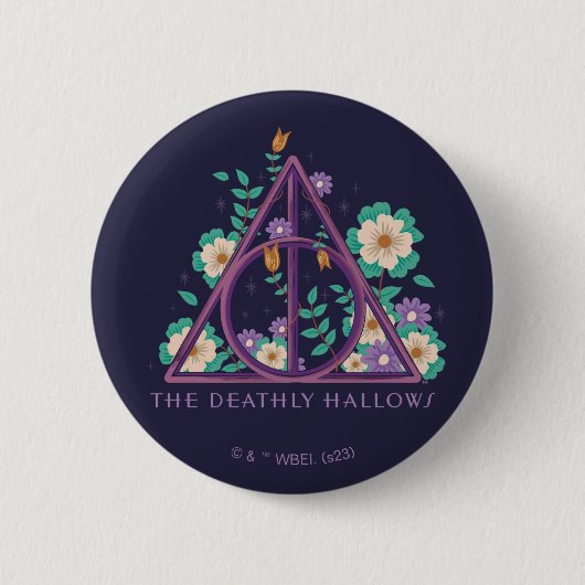 Floral Deathly Hallows Graphic Button (Vorderseite)