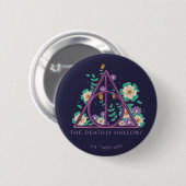 Floral Deathly Hallows Graphic Button (Vorne & Hinten)