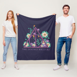 Floral Deathly Hallows Graphic Fleecedecke
