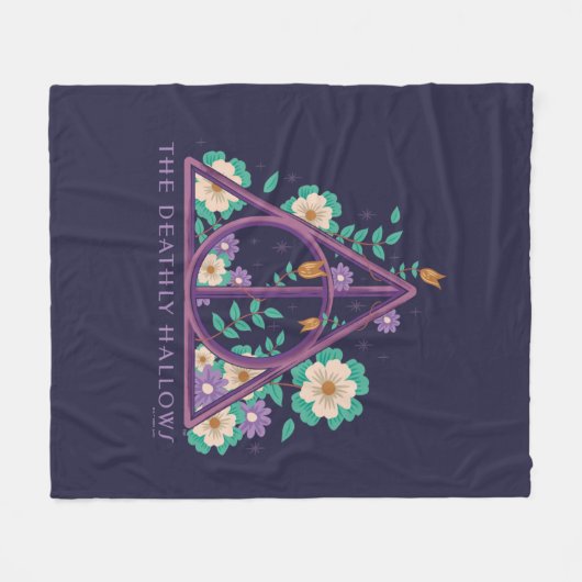 Floral Deathly Hallows Graphic Fleecedecke (Vorderseite (Horizontal))