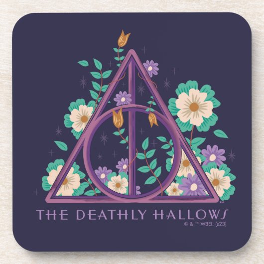 Floral Deathly Hallows Graphic Getränkeuntersetzer (Vorderseite)