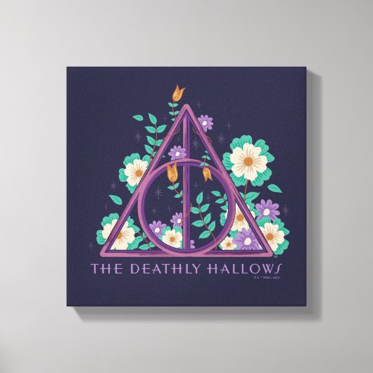 Floral Deathly Hallows Graphic Leinwanddruck (Vorderseite)